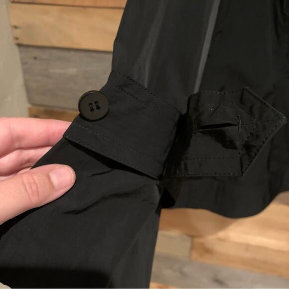 KaufmanFranco Wrap Button Lightweight Jacket Black Size 10/46 Minimal Luxury - Picture 9 of 14